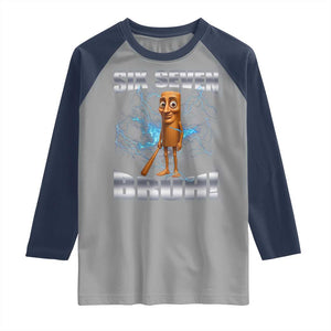 Tung Tung Sahur Six Seven Meme Raglan Shirt Funny 67 Gen Alpha Gift TS12 Sport Gray Navy Print Your Wear