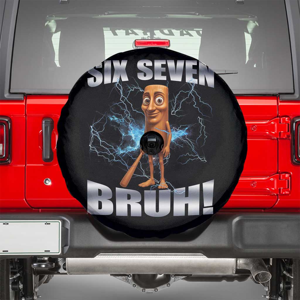 Tung Tung Sahur Six Seven Meme Spare Tire Cover Funny 67 Gen Alpha Gift TS12 Black Print Your Wear