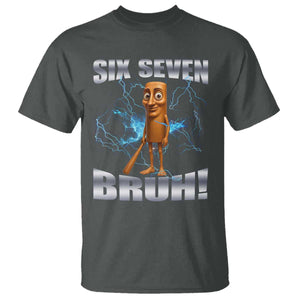 Tung Tung Sahur Six Seven Meme T Shirt - Funny 67 Gen Alpha Gift Viral Humor Tee TS12 Dark Heather Print Your Wear