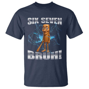 Tung Tung Sahur Six Seven Meme T Shirt - Funny 67 Gen Alpha Gift Viral Humor Tee TS12 Navy Print Your Wear