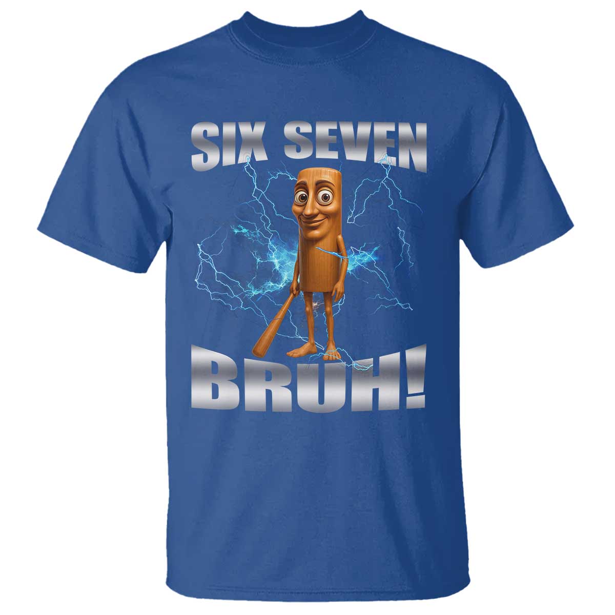 Tung Tung Sahur Six Seven Meme T Shirt Funny 67 Gen Alpha Gift TS12 Royal Blue Print Your Wear