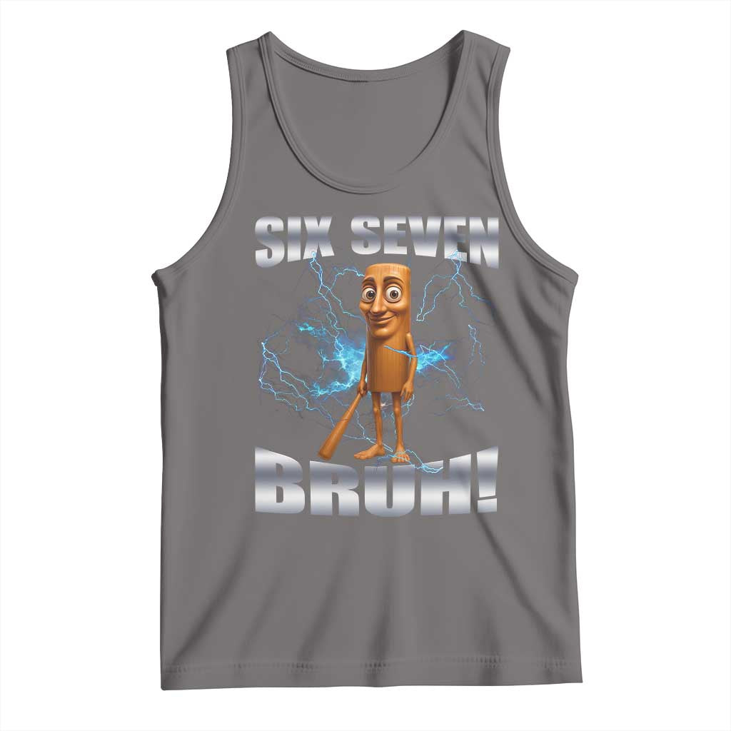 Tung Tung Sahur Six Seven Meme Tank Top Funny 67 Gen Alpha Gift TS12 Deep Heather Print Your Wear