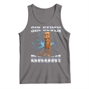 Tung Tung Sahur Six Seven Meme Tank Top Funny 67 Gen Alpha Gift TS12 Deep Heather Print Your Wear