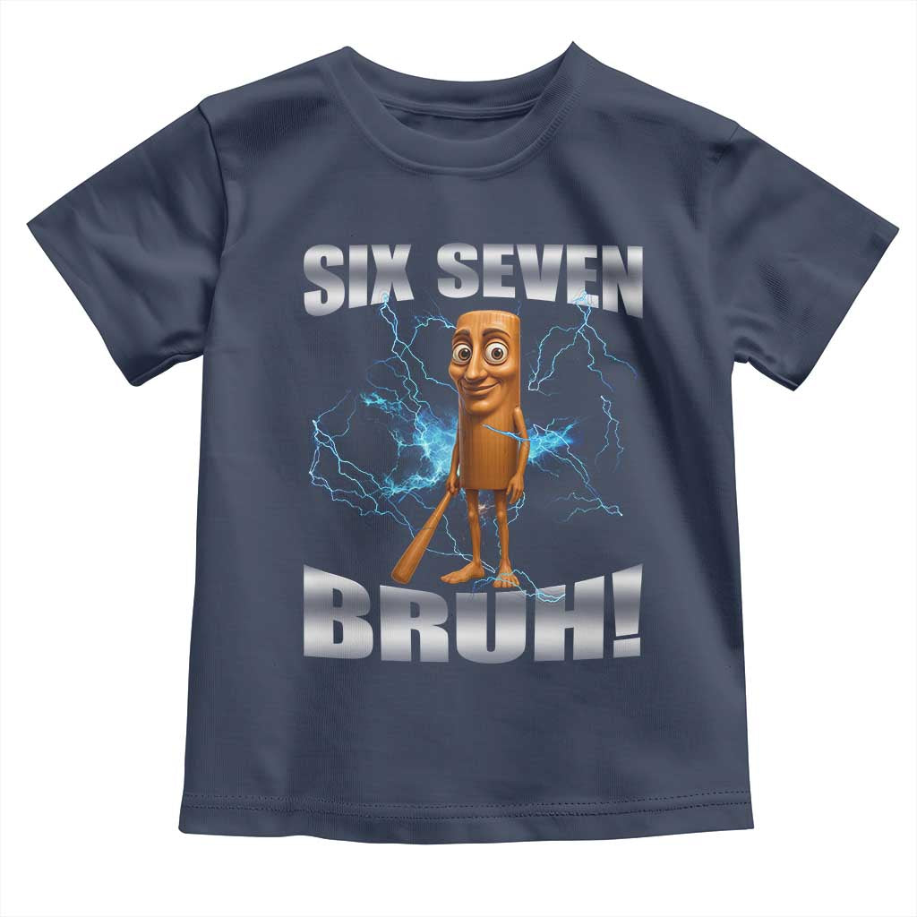 Tung Tung Sahur Six Seven Meme Toddler T Shirt Funny 67 Gen Alpha Gift TS12 Navy Print Your Wear