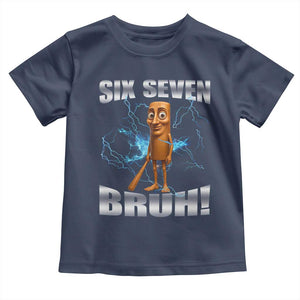 Tung Tung Sahur Six Seven Meme Toddler T Shirt Funny 67 Gen Alpha Gift TS12 Navy Print Your Wear