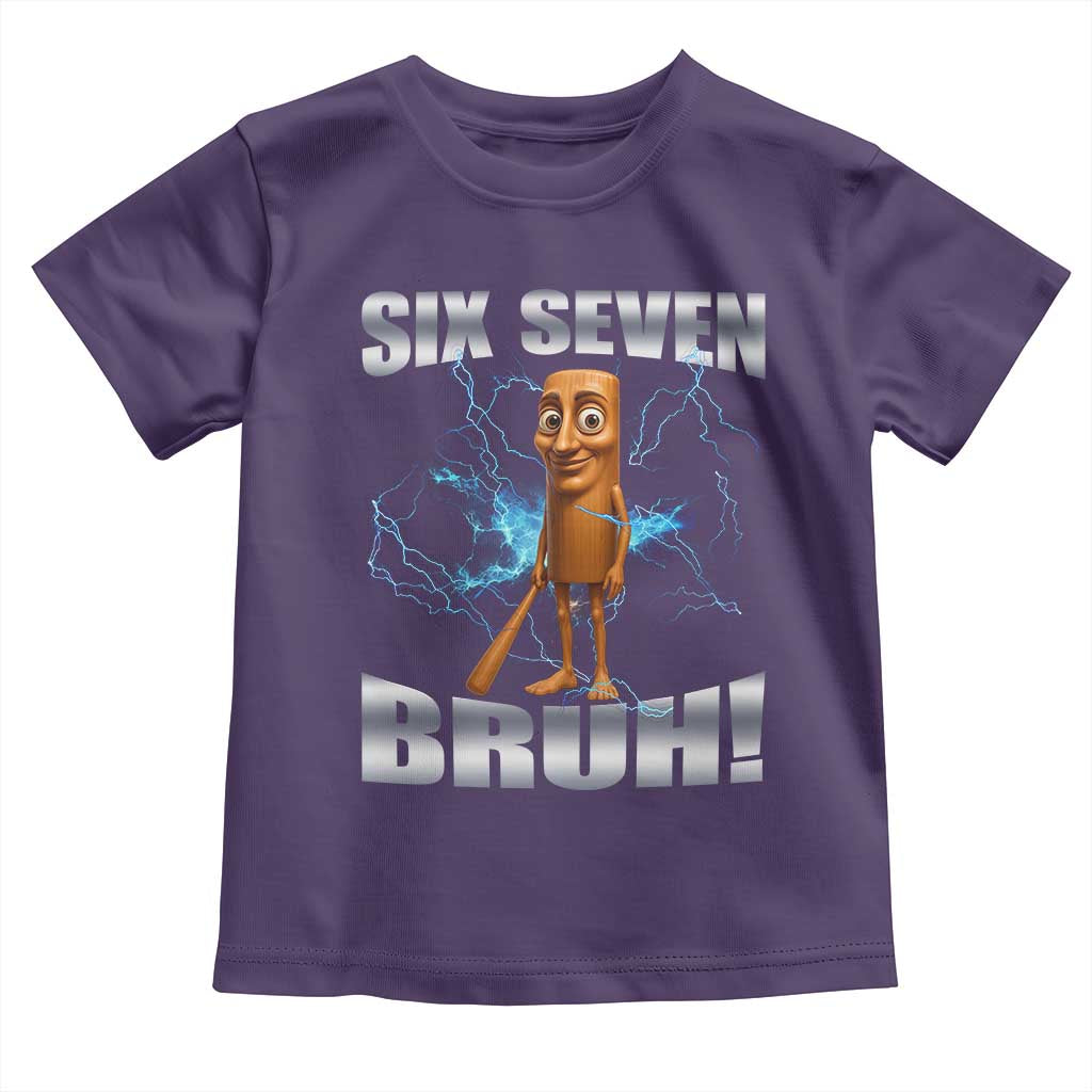 Tung Tung Sahur Six Seven Meme Toddler T Shirt Funny 67 Gen Alpha Gift TS12 Purple Print Your Wear
