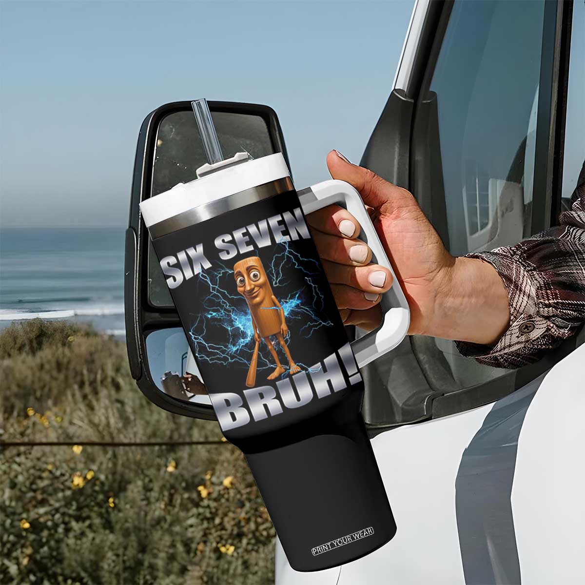 Tung Tung Sahur Six Seven Meme Tumbler With Handle Funny 67 Gen Alpha Gift TS12 Print Your Wear