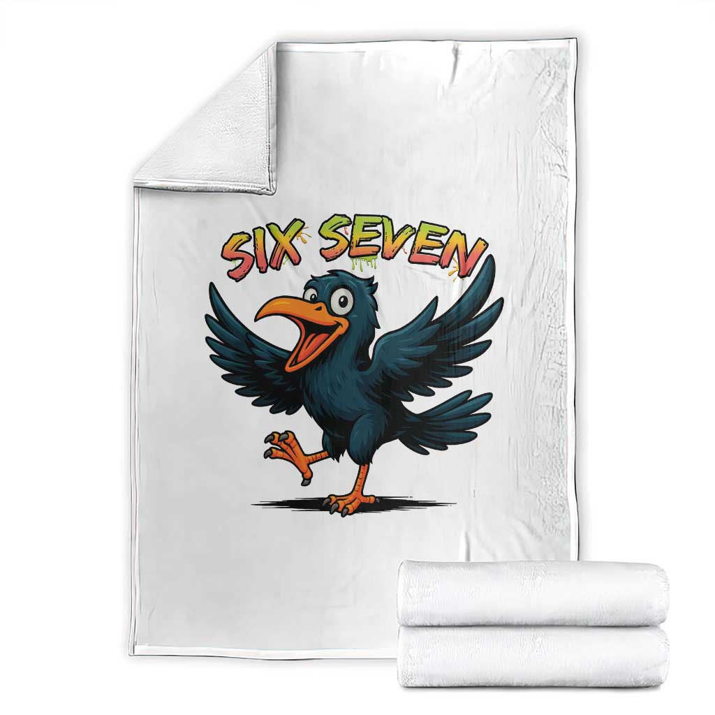 Funny Raven Six Seven Meme Trending Gift Throw Blanket TS12 White Print Your Wear