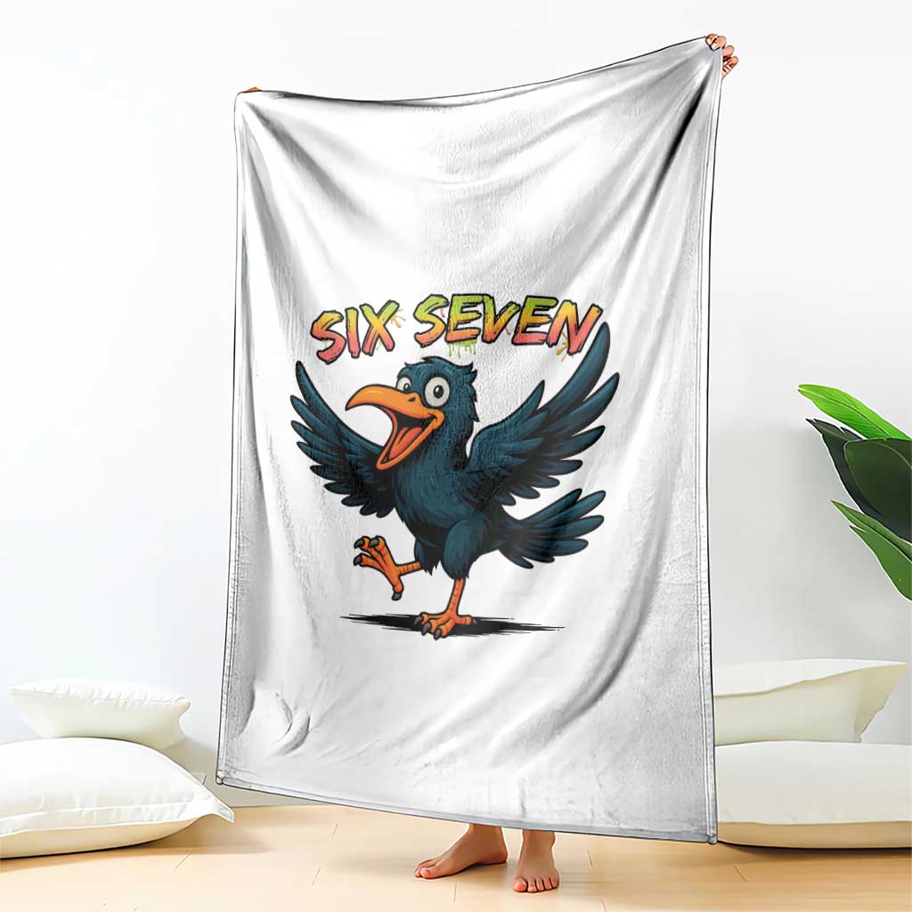 Funny Raven Six Seven Meme Trending Gift Throw Blanket TS12 Print Your Wear