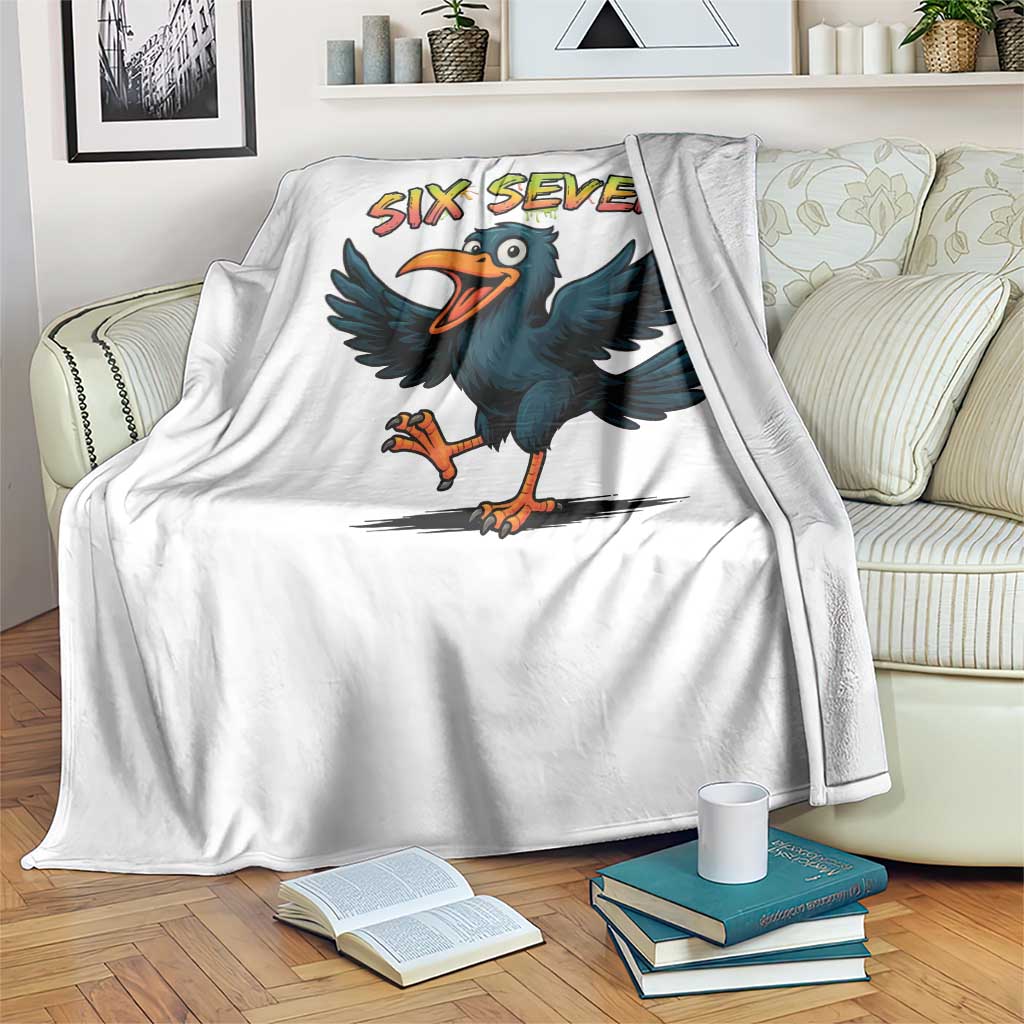 Funny Raven Six Seven Meme Trending Gift Throw Blanket TS12 Print Your Wear