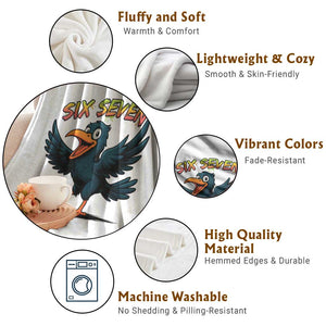 Funny Raven Six Seven Meme Trending Gift Throw Blanket TS12 Print Your Wear