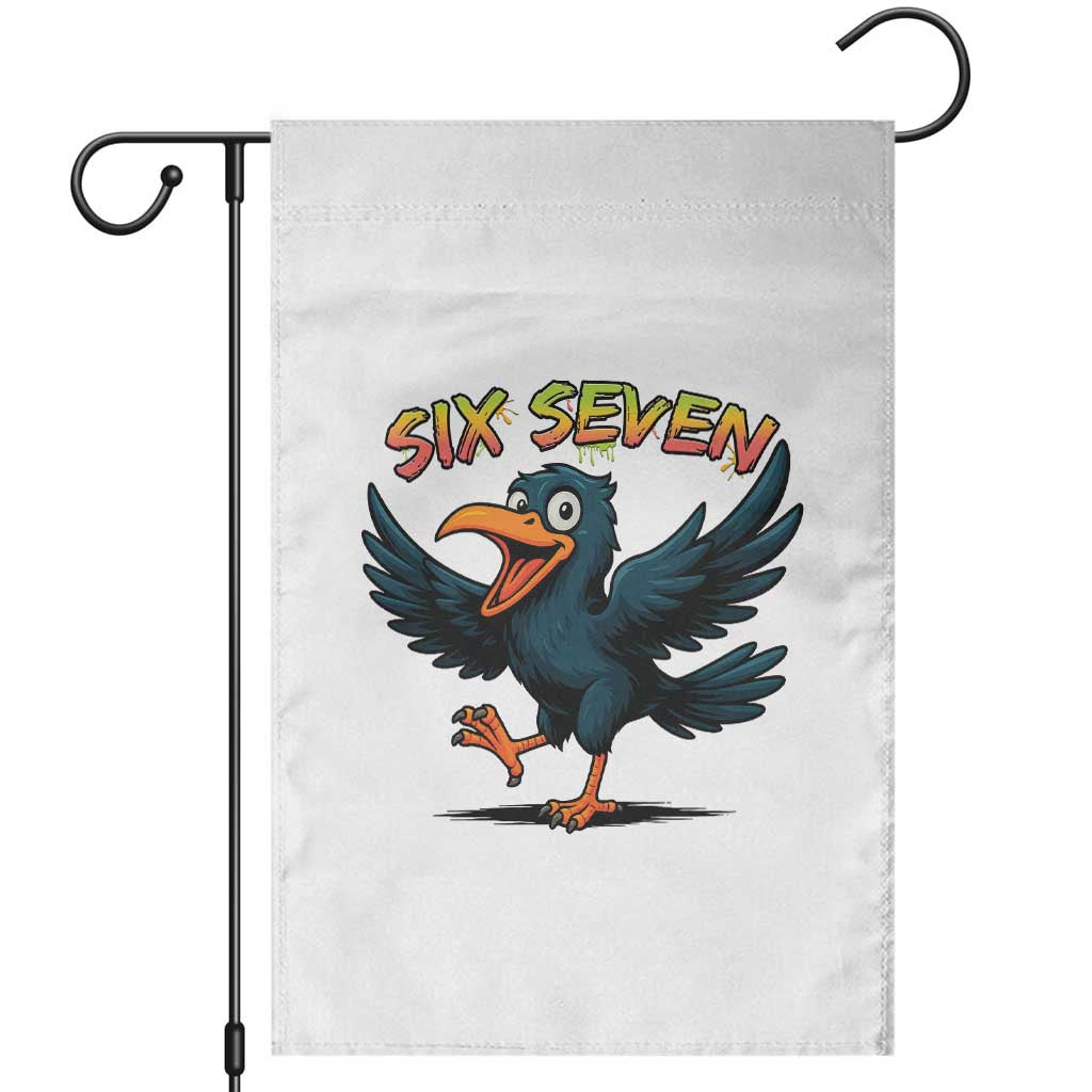Funny Raven Six Seven Meme Trending Gift Garden Flag TS12 White Print Your Wear