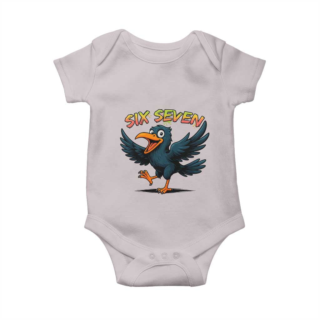 Funny Raven Six Seven Meme Trending Gift Baby Onesie TS12 Ice Gray Print Your Wear