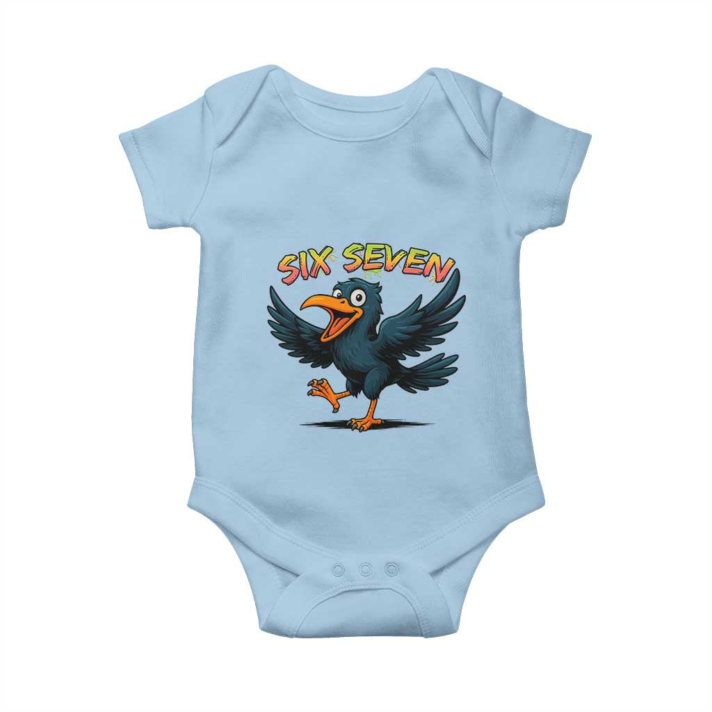 Funny Raven Six Seven Meme Trending Gift Baby Onesie TS12 Light Blue Print Your Wear