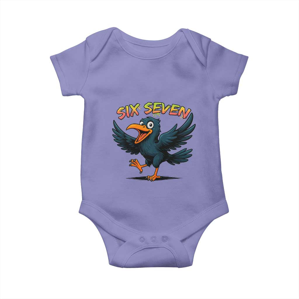 Funny Raven Six Seven Meme Trending Gift Baby Onesie TS12 Violet Print Your Wear