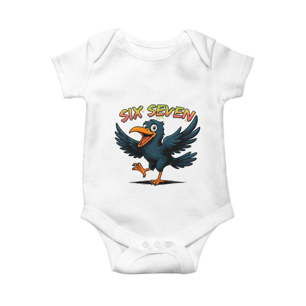 Funny Raven Six Seven Meme Trending Gift Baby Onesie TS12 White Print Your Wear