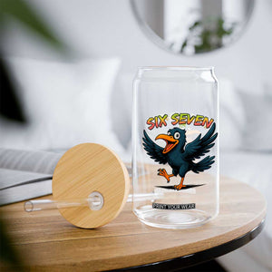 Funny Raven Six Seven Meme Trending Gift Glass Can TS12 Print Your Wear