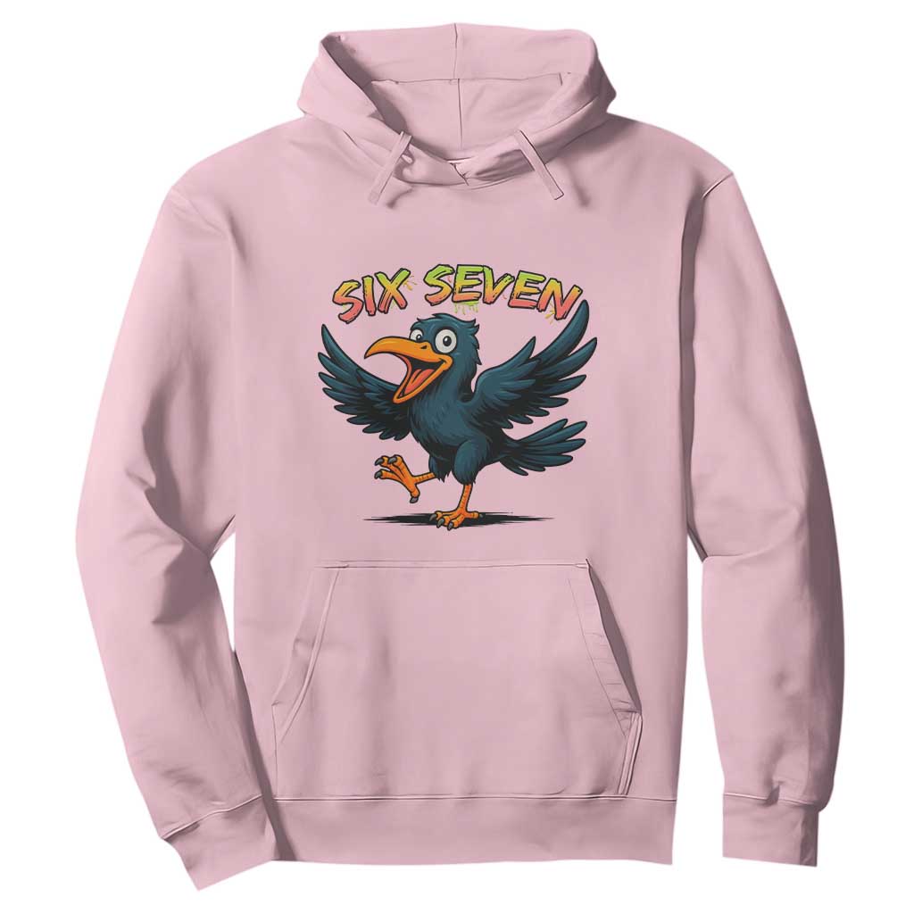 Funny Raven Six Seven Meme Trending Gift Hoodie TS12 Light Pink Print Your Wear