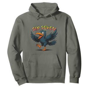 Funny Raven Six Seven Meme Trending Gift Hoodie TS12 Military Green Print Your Wear