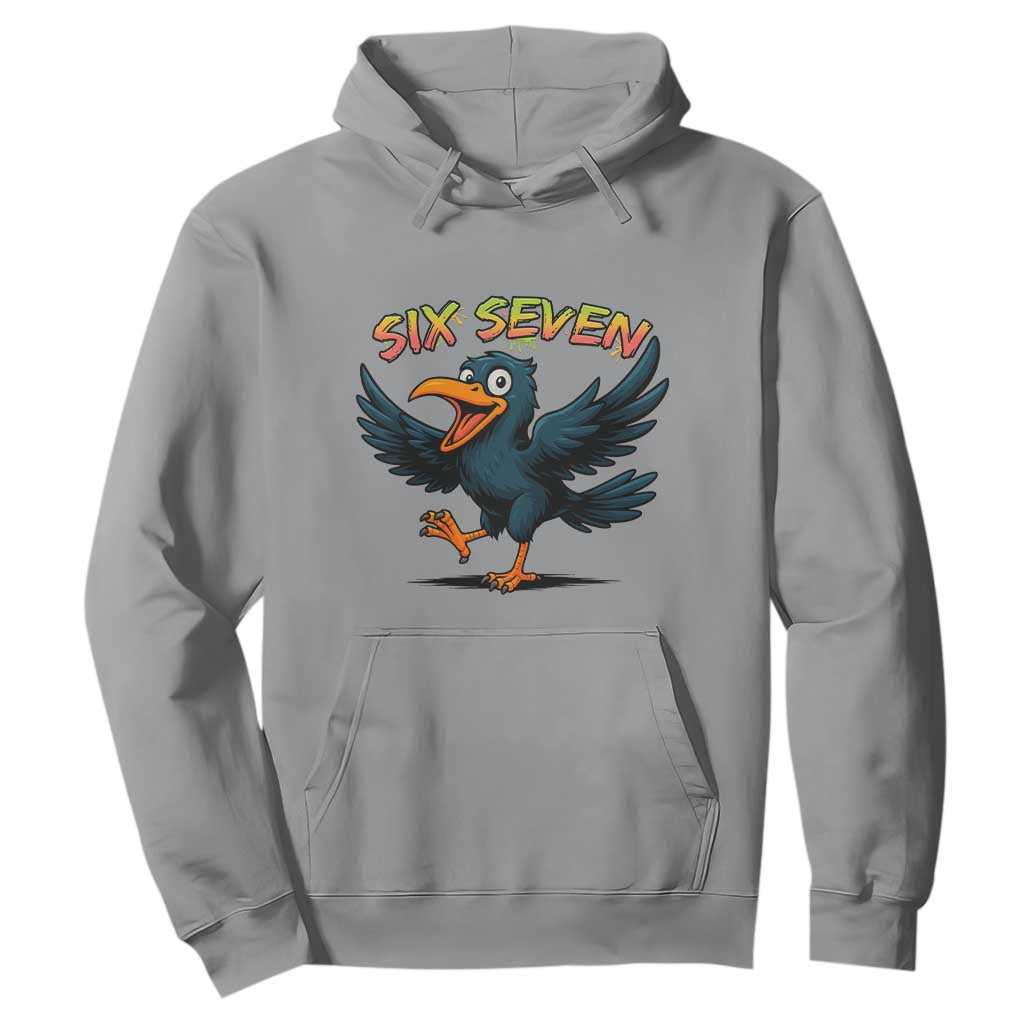 Funny Raven Six Seven Meme Trending Gift Hoodie TS12 Sport Gray Print Your Wear