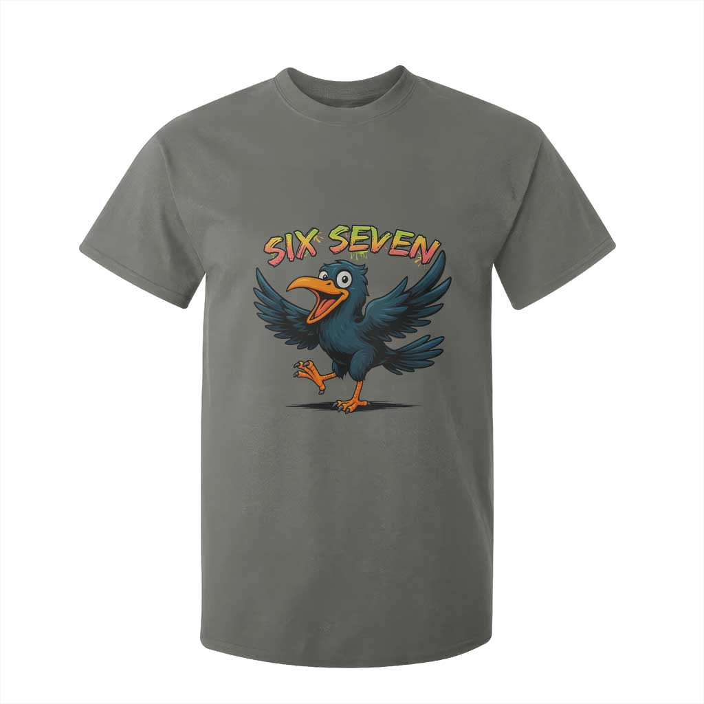 Funny Raven Six Seven Meme Trending Gift T Shirt For Kid TS12 Military Green Print Your Wear