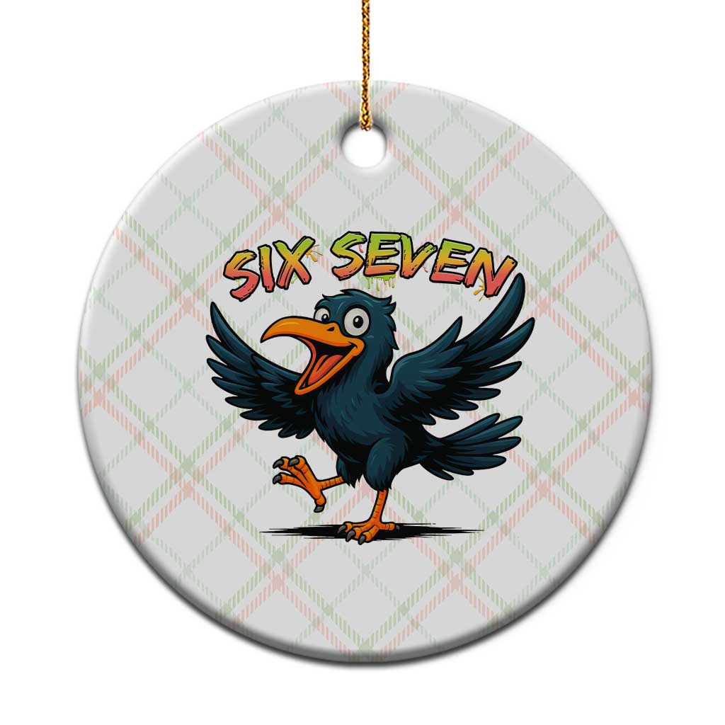 Funny Raven Six Seven Meme Trending Gift Ceramic Ornament TS12 1pc Christmas Plaid Print Your Wear