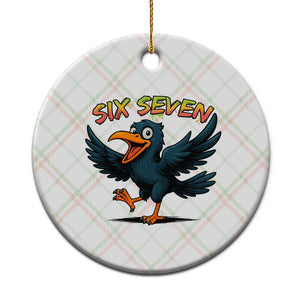 Funny Raven Six Seven Meme Trending Gift Ceramic Ornament TS12 1pc Christmas Plaid Print Your Wear