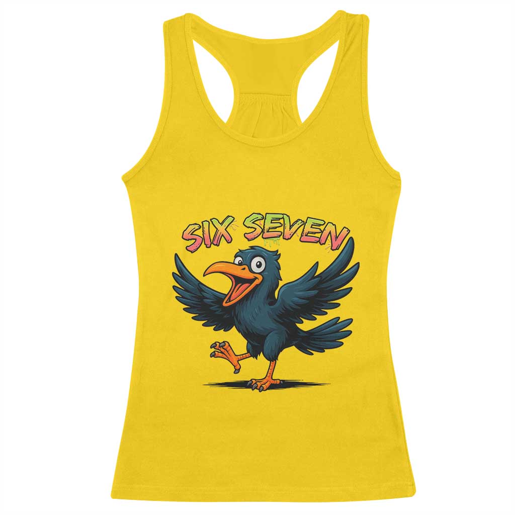 Funny Raven Six Seven Meme Trending Gift Racerback Tank Top TS12 Daisy Print Your Wear