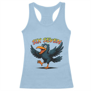 Funny Raven Six Seven Meme Trending Gift Racerback Tank Top TS12 Light Blue Print Your Wear