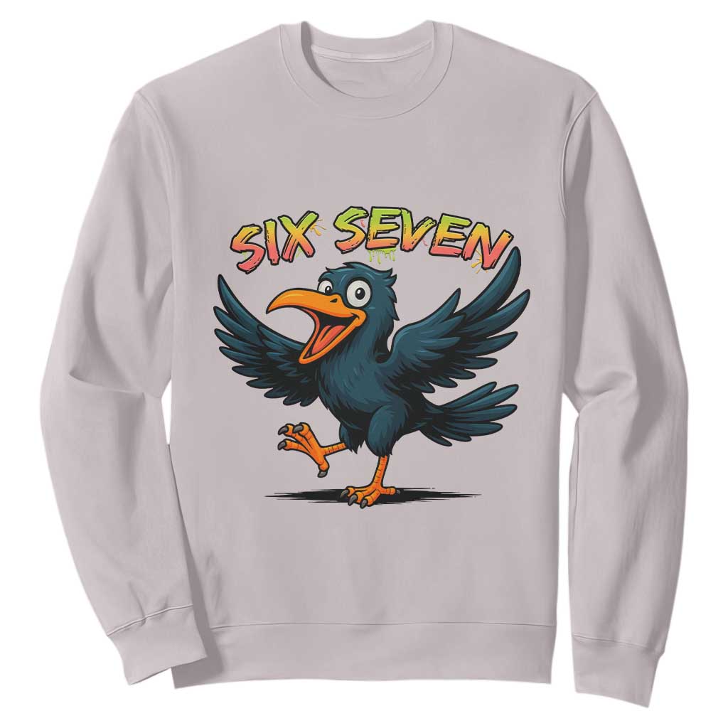Funny Raven Six Seven Meme Trending Gift Sweatshirt TS12 Ice Gray Print Your Wear