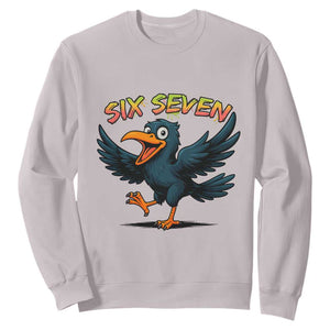 Funny Raven Six Seven Meme Trending Gift Sweatshirt TS12 Ice Gray Print Your Wear