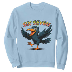 Funny Raven Six Seven Meme Trending Gift Sweatshirt TS12 Light Blue Print Your Wear