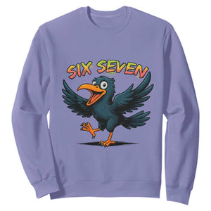 Funny Raven Six Seven Meme Trending Gift Sweatshirt TS12 Violet Print Your Wear