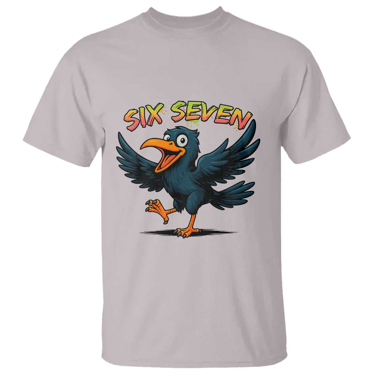 Funny Raven Six Seven Meme Trending Gift T Shirt TS12 Ice Gray Print Your Wear