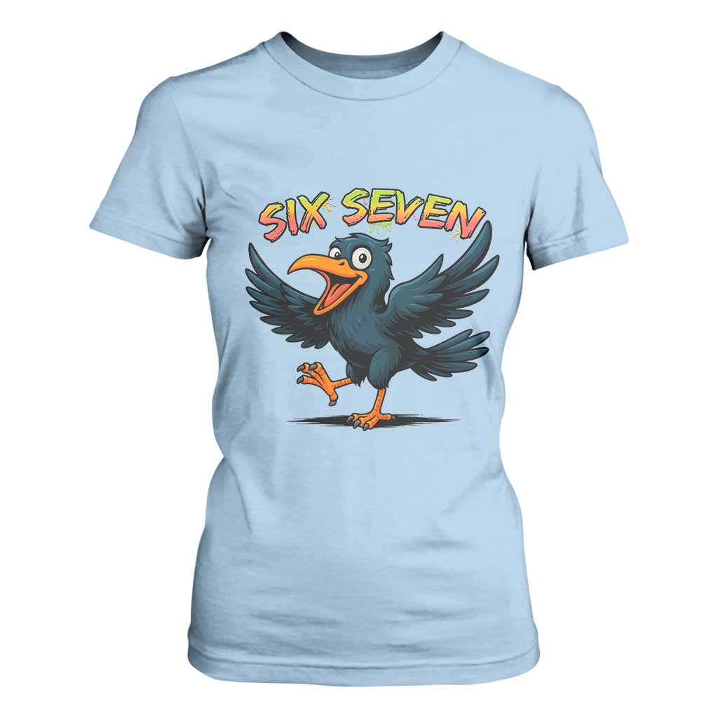 Funny Raven Six Seven Meme Trending Gift T Shirt For Women TS12 Light Blue Print Your Wear