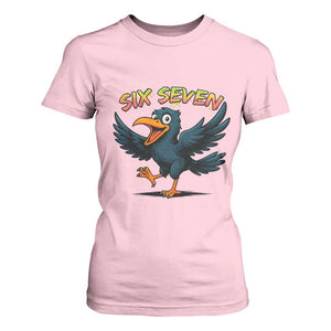 Funny Raven Six Seven Meme Trending Gift T Shirt For Women TS12 Light Pink Print Your Wear