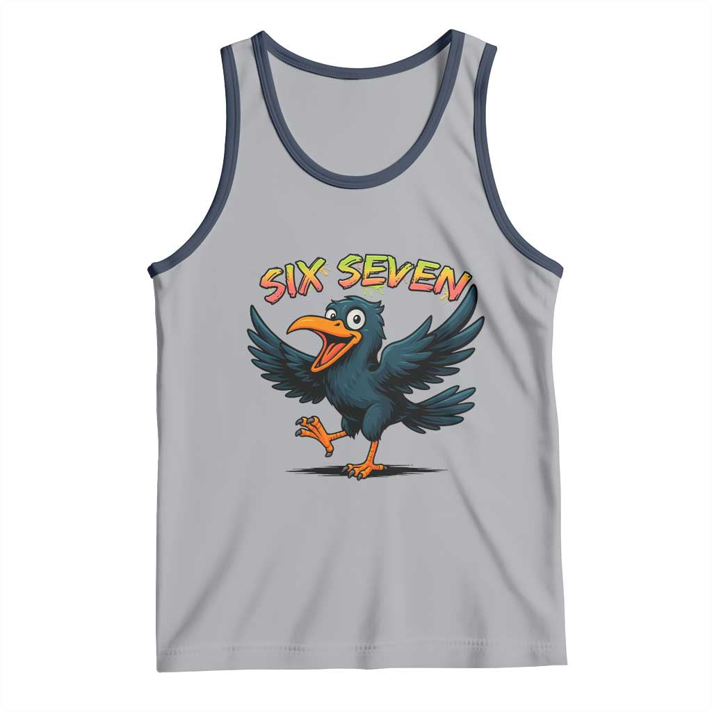 Funny Raven Six Seven Meme Trending Gift Tank Top TS12 Athletic Heather Navy Print Your Wear