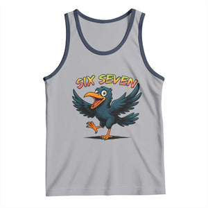 Funny Raven Six Seven Meme Trending Gift Tank Top TS12 Athletic Heather Navy Print Your Wear