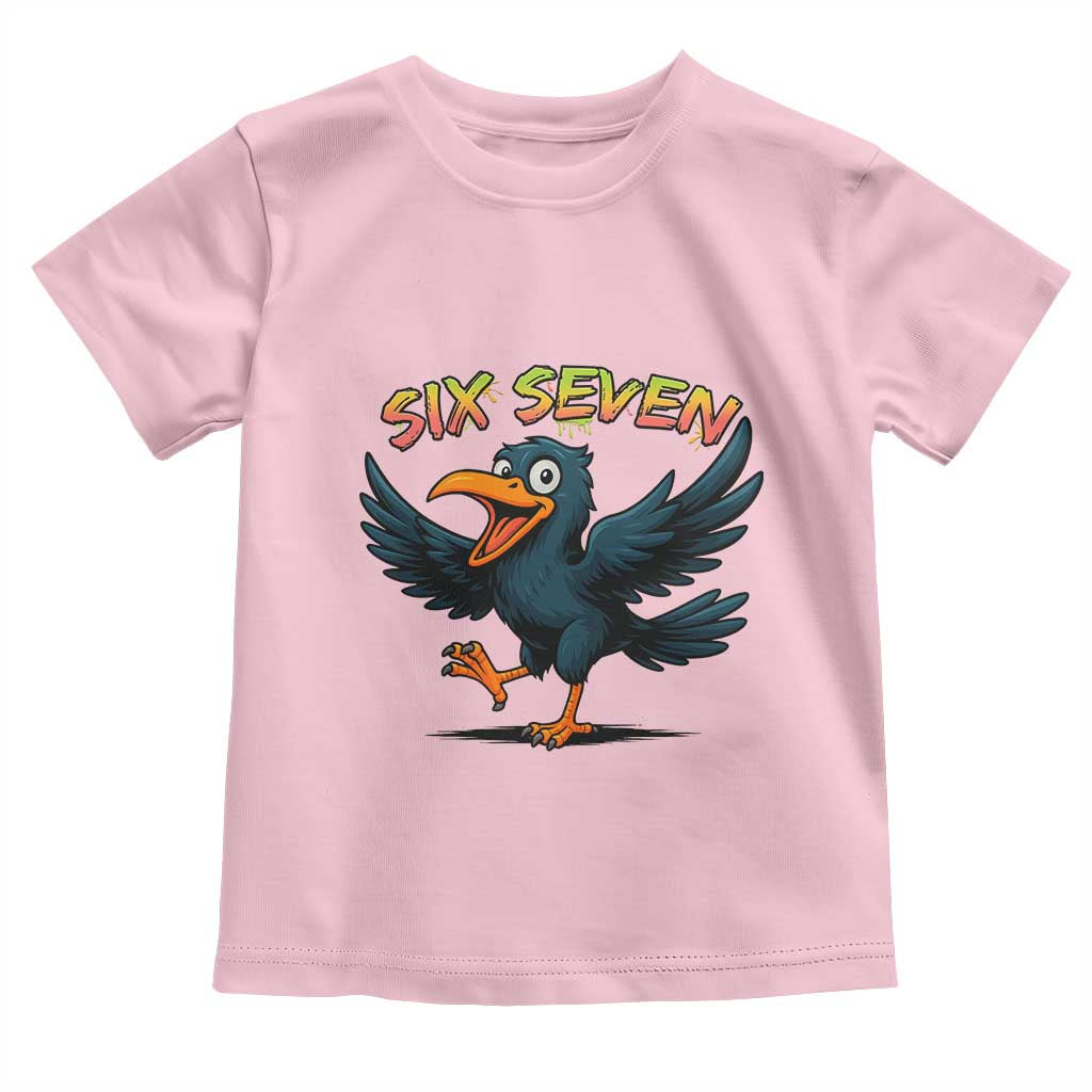 Funny Raven Six Seven Meme Trending Gift Toddler T Shirt TS12 Light Pink Print Your Wear