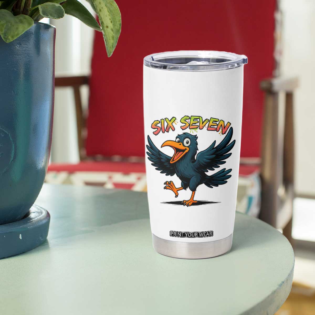 Funny Raven Six Seven Meme Trending Gift Tumbler Cup TS12 Print Your Wear
