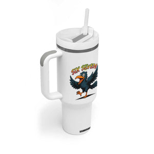 Funny Raven Six Seven Meme Trending Gift Tumbler With Handle TS12 Print Your Wear