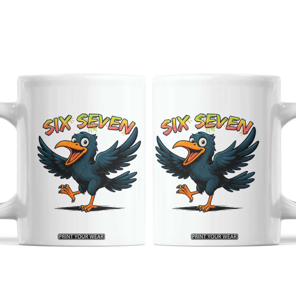 Funny Raven Six Seven Meme Trending Gift Coffee Mug TS12 White Print Your Wear