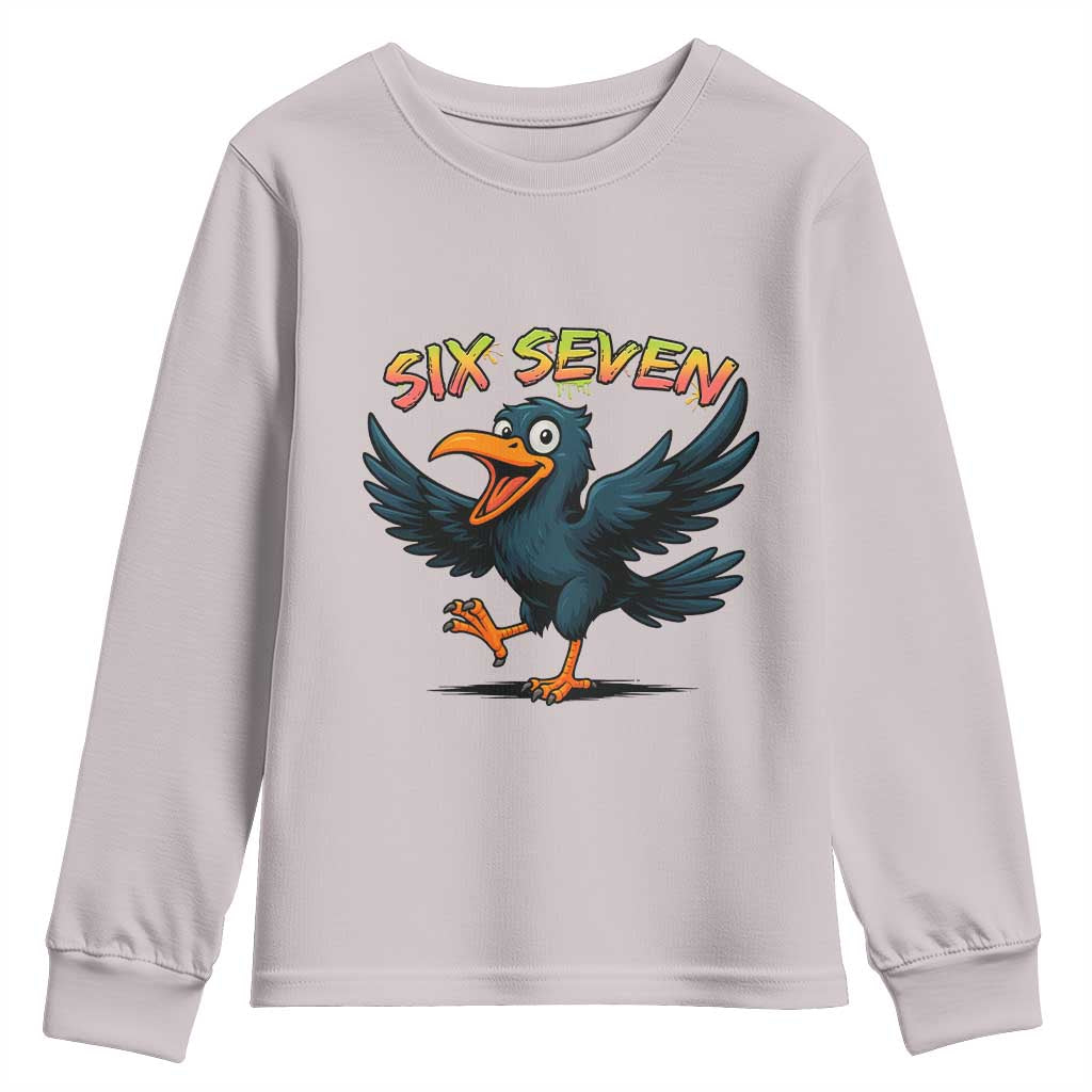 Funny Raven Six Seven Meme Trending Gift Youth Sweatshirt TS12 Ice Gray Print Your Wear