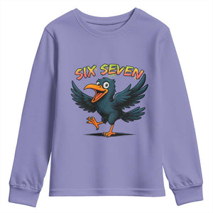 Funny Raven Six Seven Meme Trending Gift Youth Sweatshirt TS12 Violet Print Your Wear