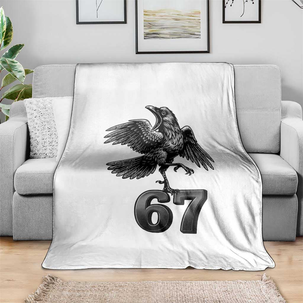 Funny Raven Brainrot Six Seven Meme Gift Throw Blanket TS12 Print Your Wear