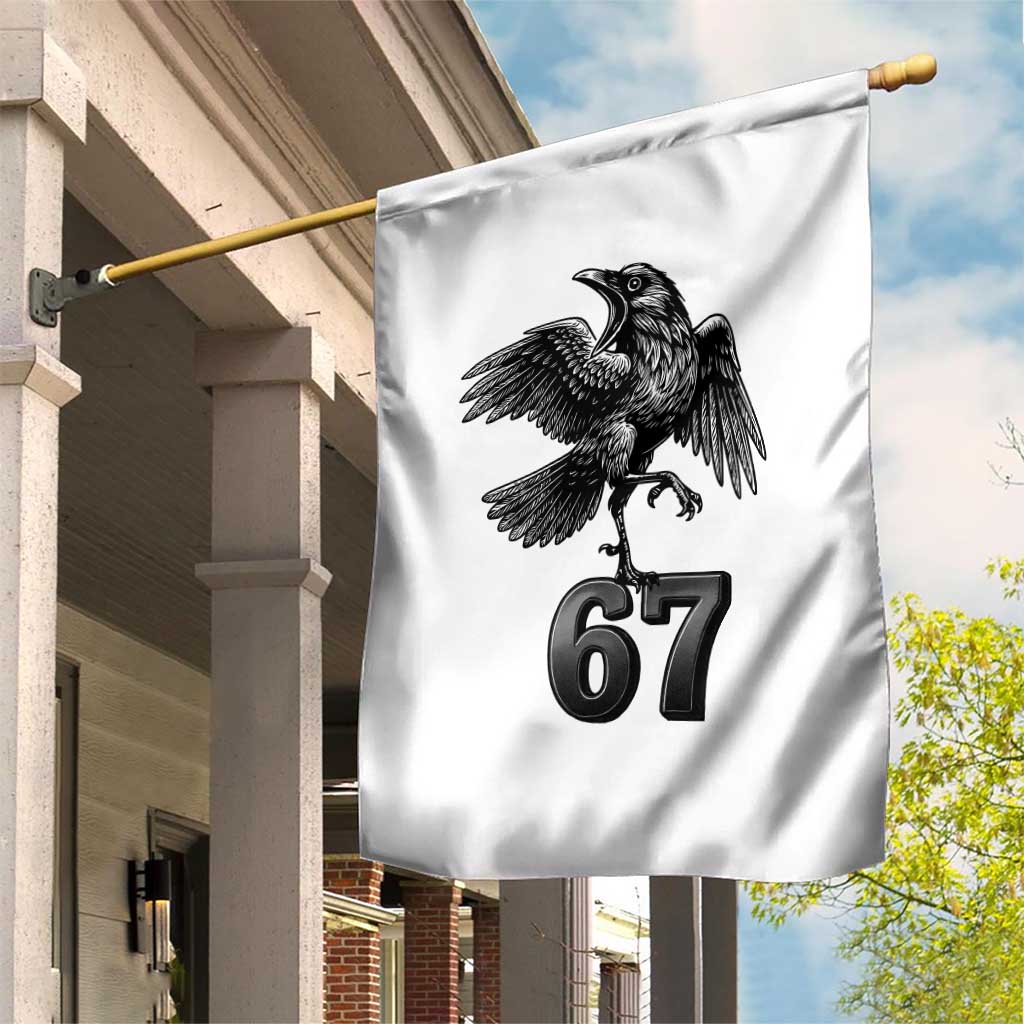 Funny Raven Brainrot Six Seven Meme Gift Garden Flag TS12 Print Your Wear