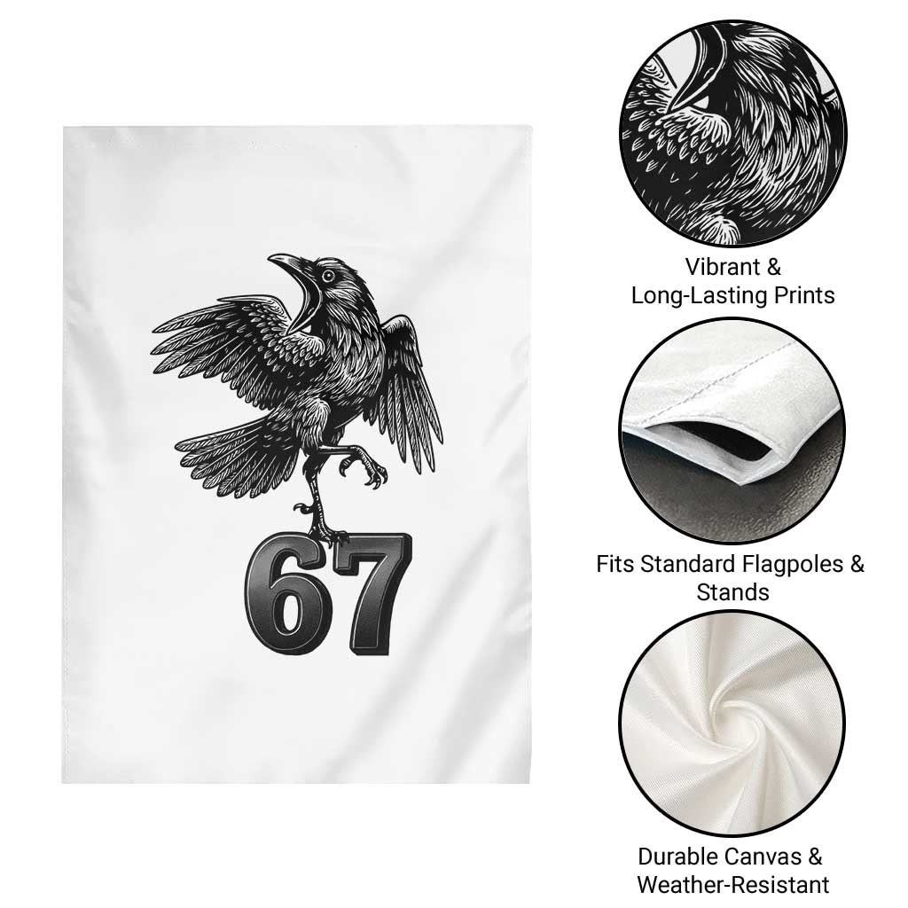 Funny Raven Brainrot Six Seven Meme Gift Garden Flag TS12 Print Your Wear