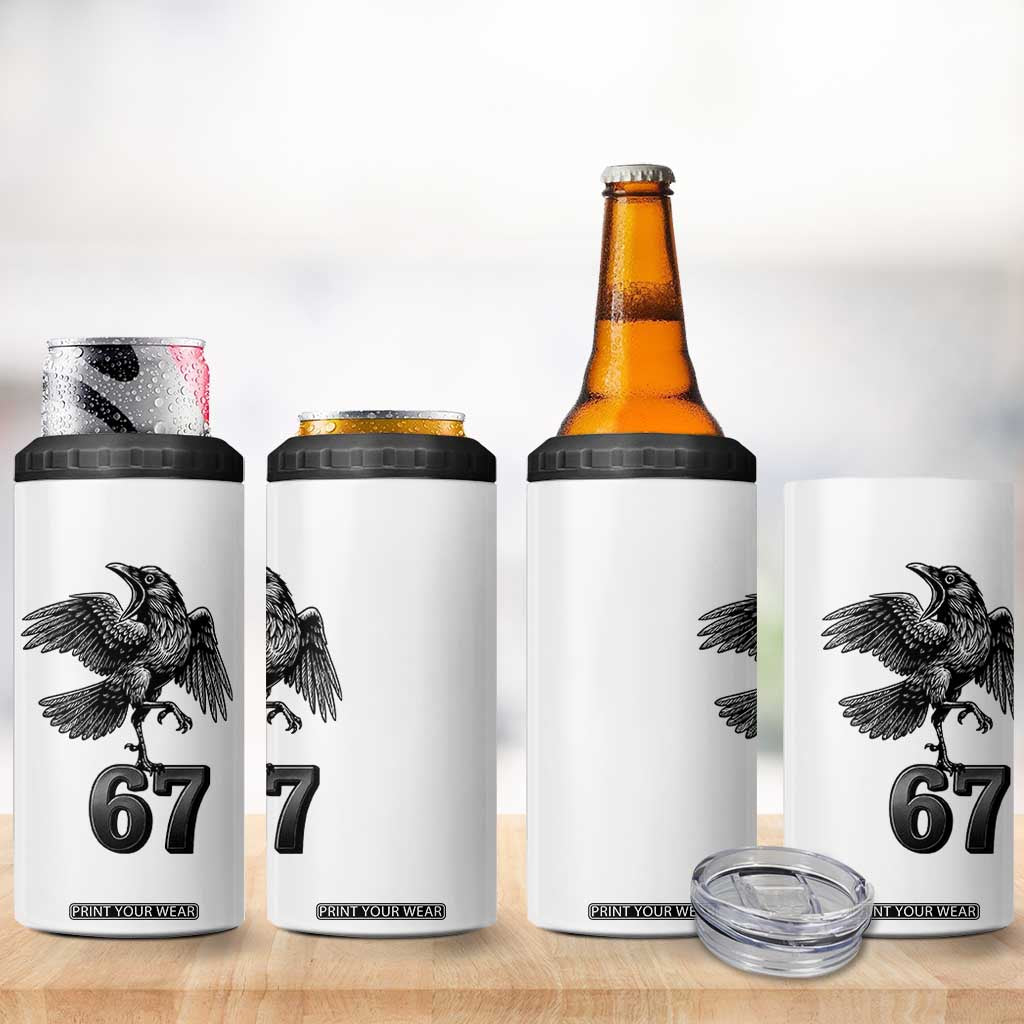 Funny Raven Brainrot Six Seven Meme Gift 4 in 1 Can Cooler Tumbler TS12 Print Your Wear