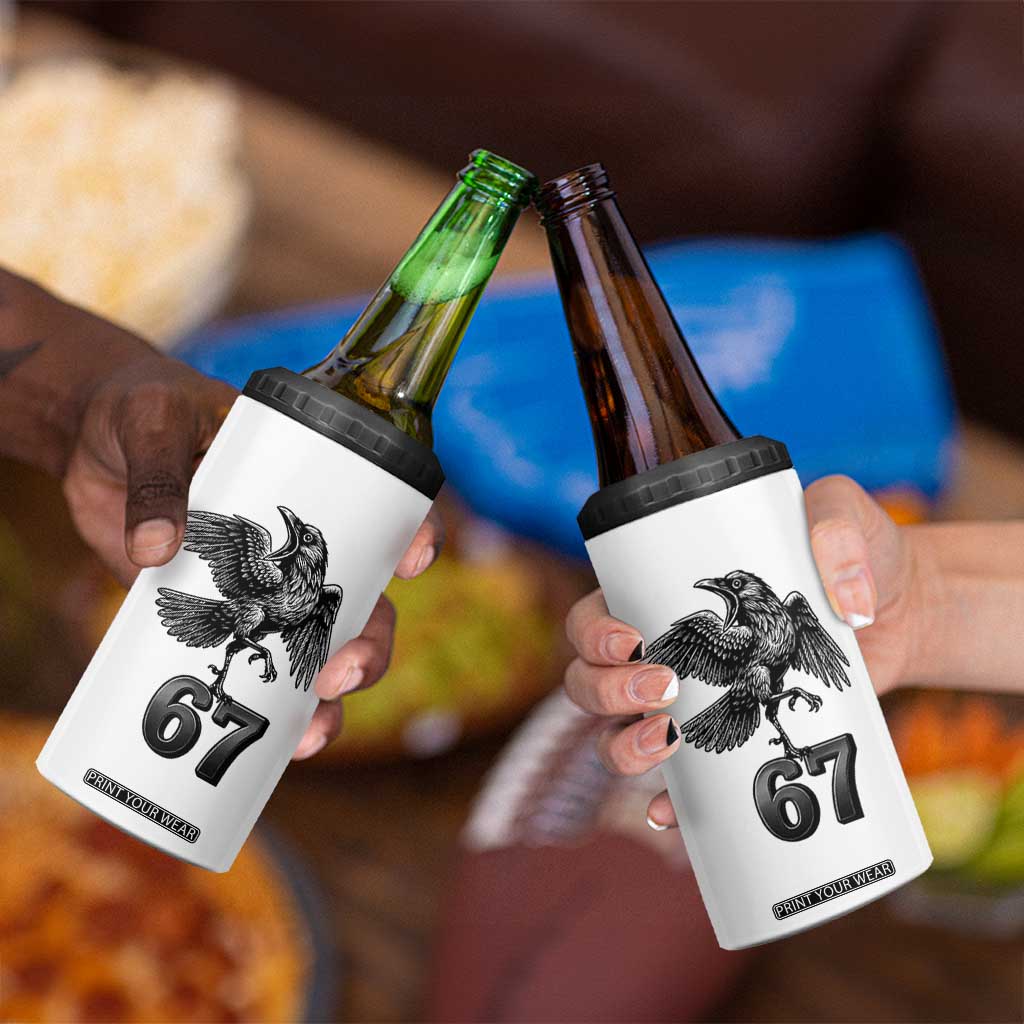 Funny Raven Brainrot Six Seven Meme Gift 4 in 1 Can Cooler Tumbler TS12 Print Your Wear