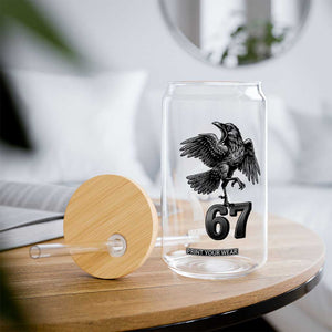 Funny Raven Brainrot Six Seven Meme Gift Glass Can TS12 Print Your Wear